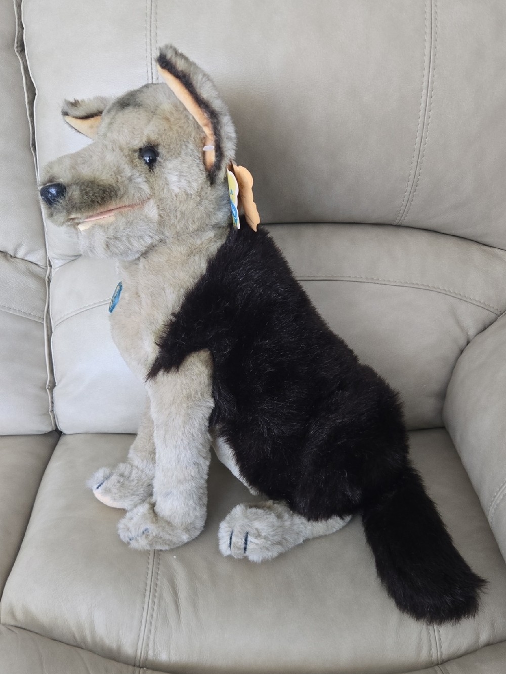 Dakin Vintage Collectible German Shepherd Plush Toy - Black and Gray New W Tags